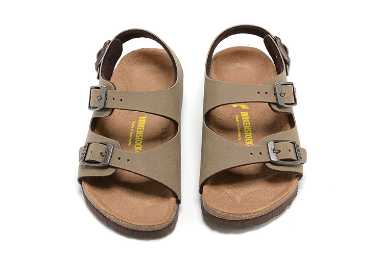 Birkenstock Two-Button Light Brown Matte Leather Sandals