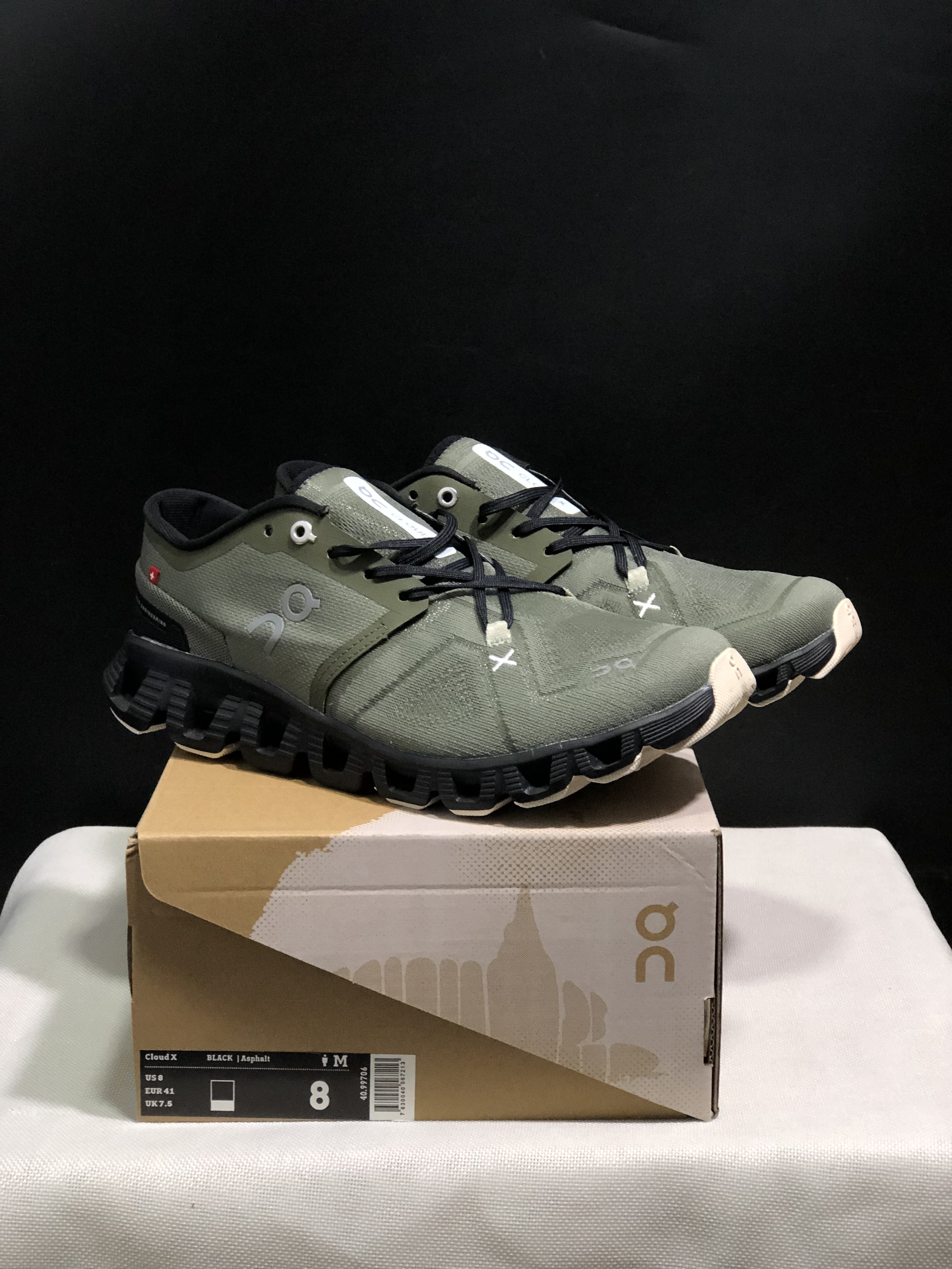On Running Cloud X3 Shift Multi-Functional Running Shoes Olive Green/Black