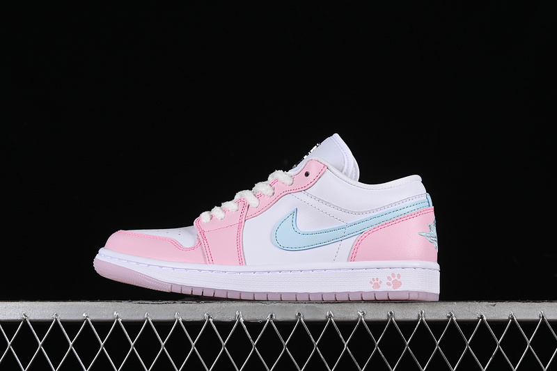 Nike Air Jordan 1 Low Se White Pink Foam Glacier Blue Sneakers