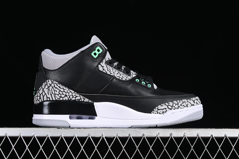 Nike Air Jordan 3 Retro Green Glow Black Wolf Grey White Sneakers