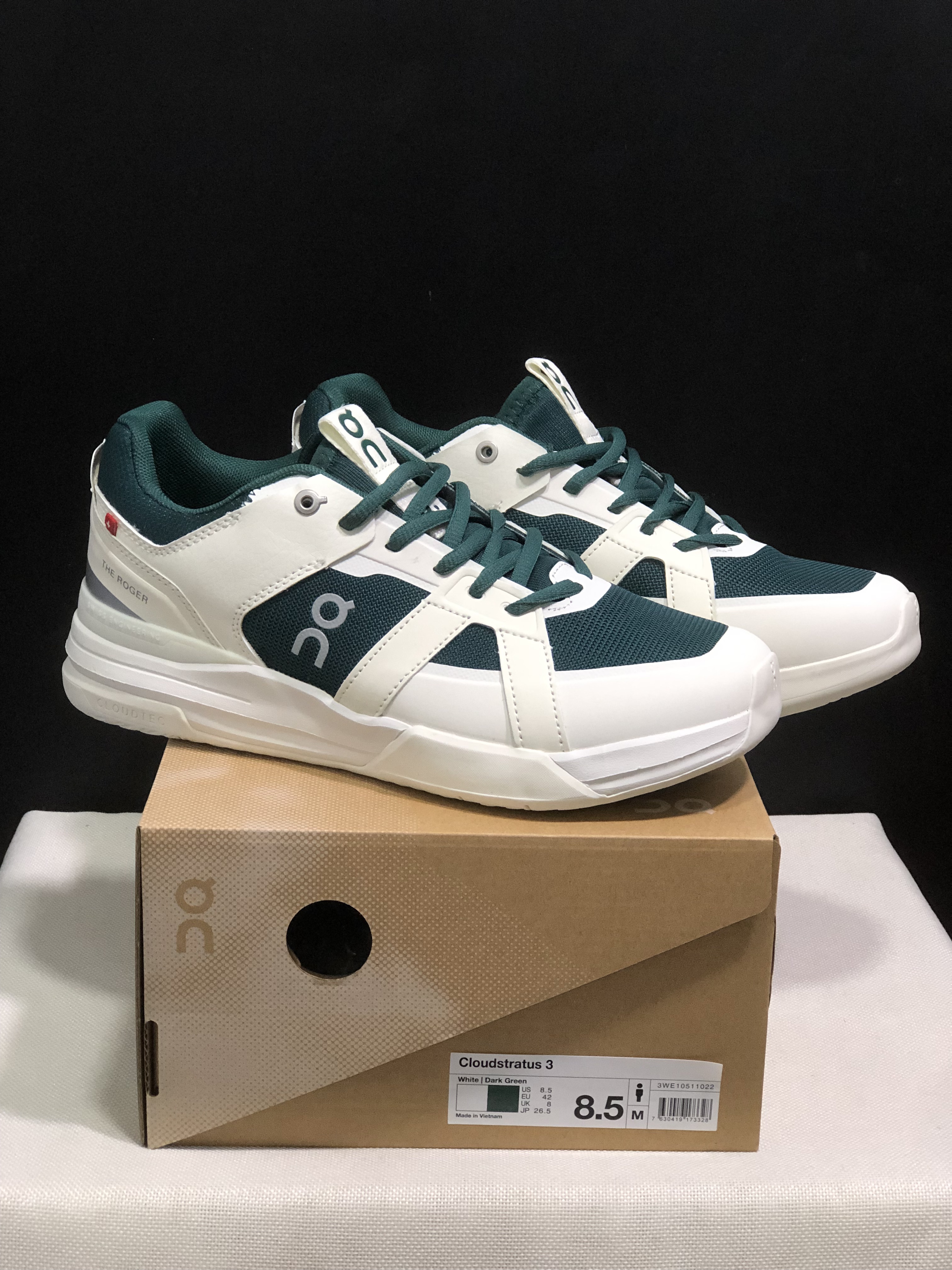 On Running The Roger Clubhouse Pro Anti-Slip Sports Shoes White/Dark Green