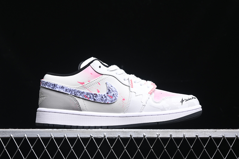 Nike Air Jordan 1 Low Black Sole Blue Pink White Sneakers