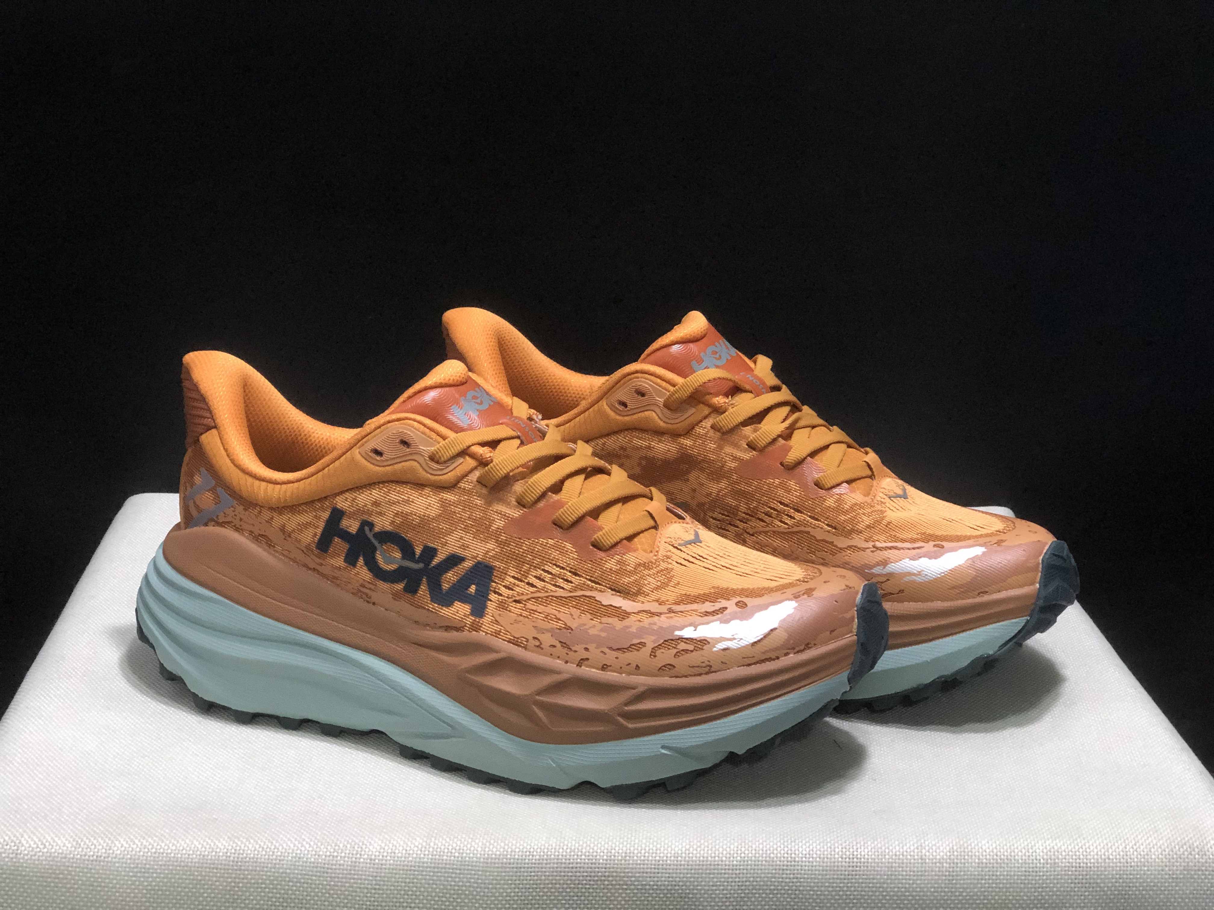 Hoka One One Stinson 7 Comfortable Anti-slip Outdoor Running Shoes Sneakers Orange