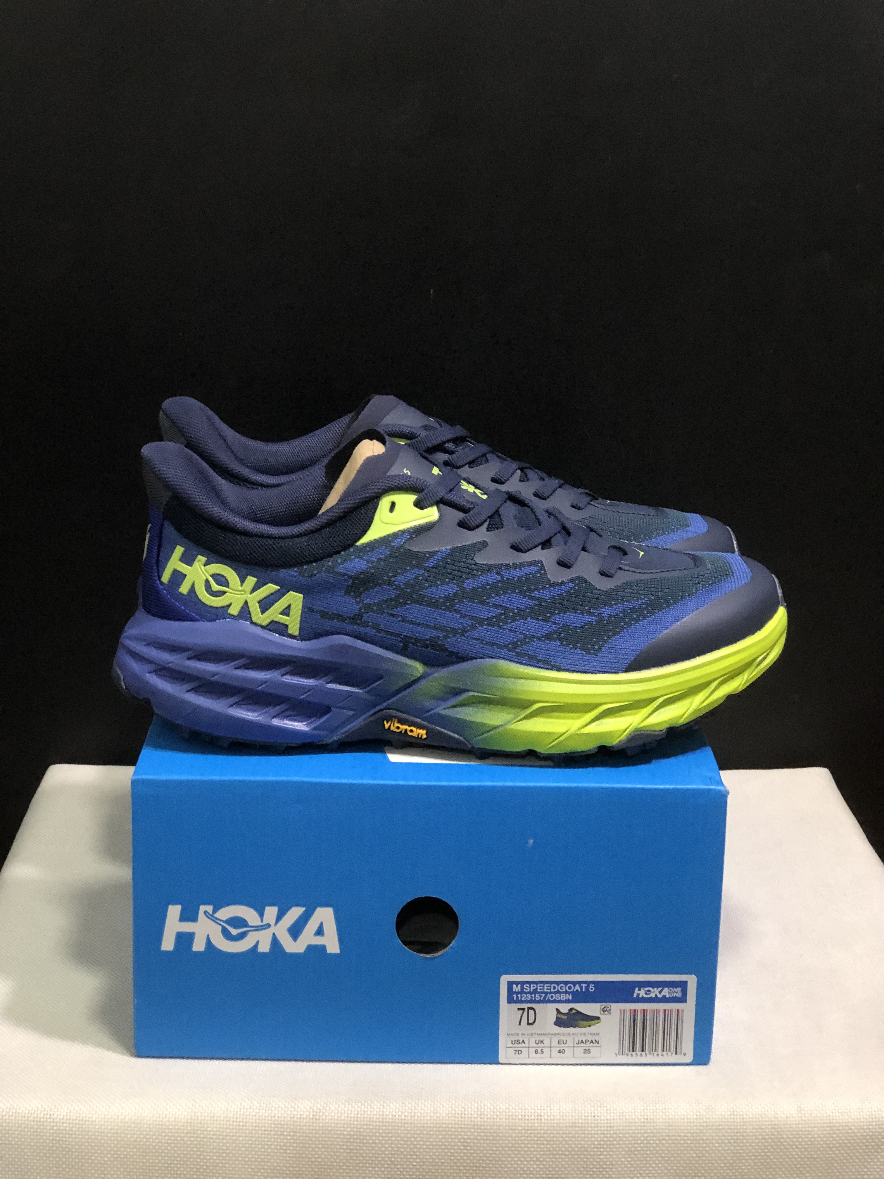 Hoka One One Speedgoat 5 Navy Trail Running Shoes Sneakers