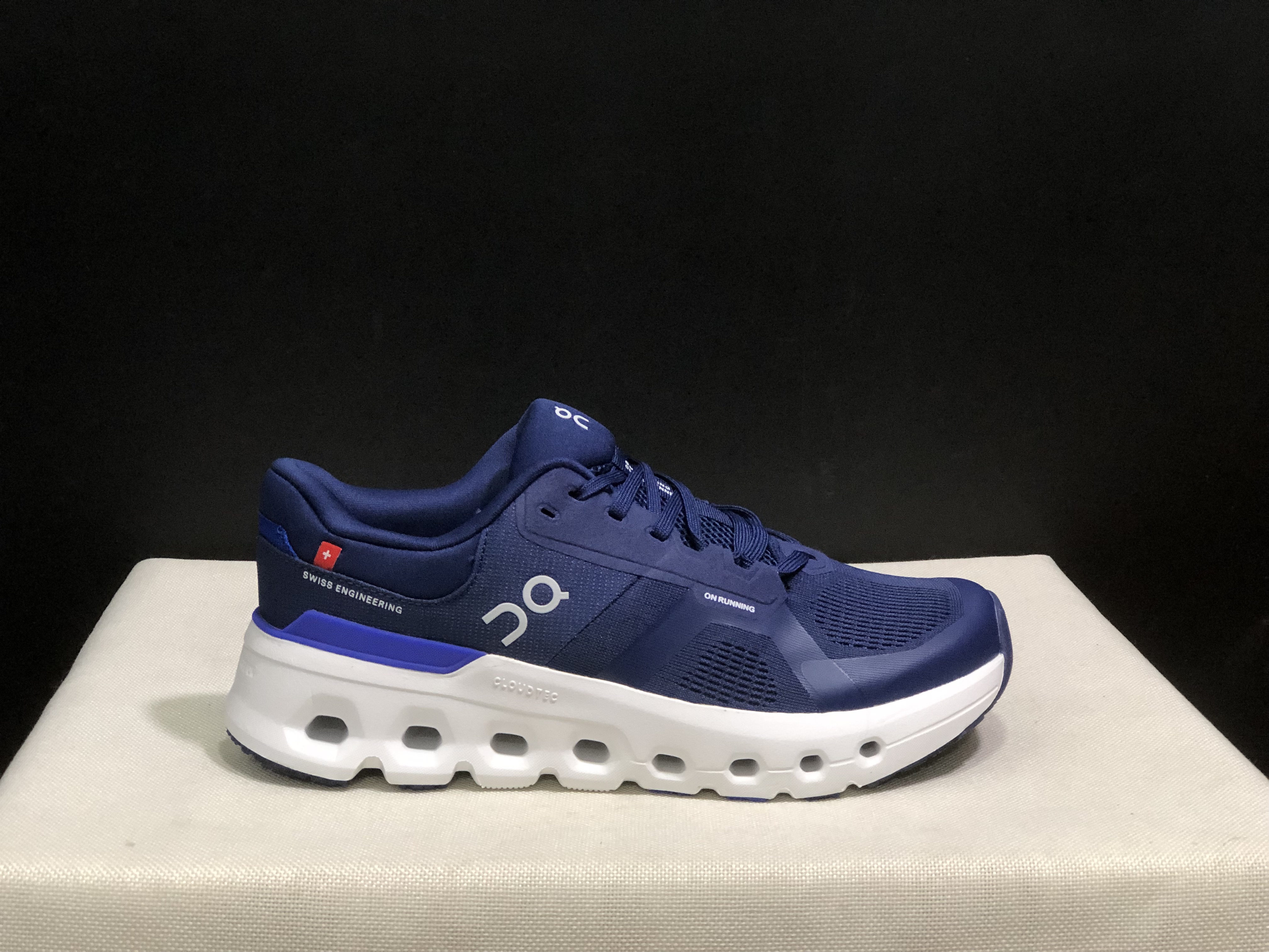 On Running Cloudrunner 2 Mesh Breathable Running Shoes Dark Blue/White