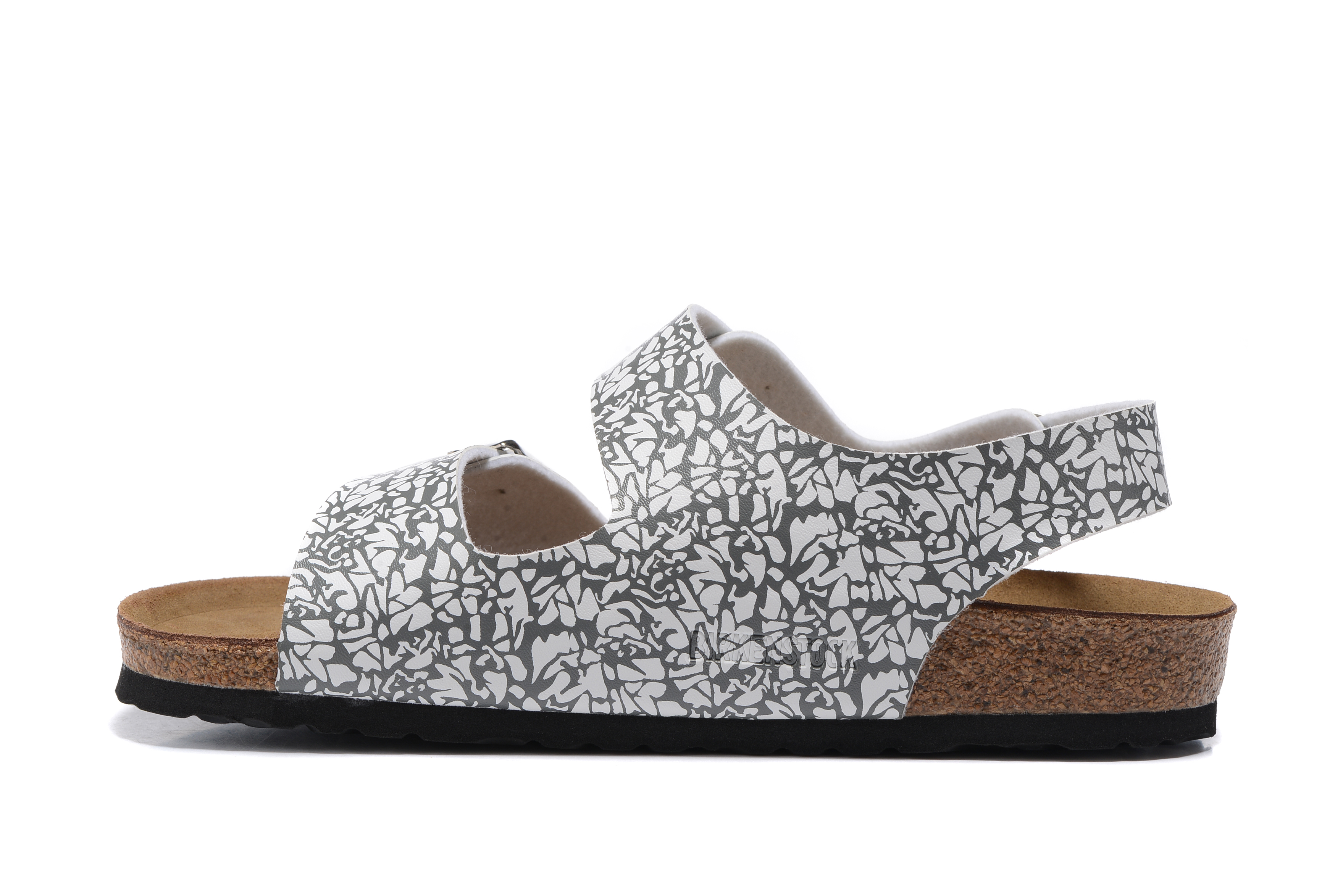 Birkenstock Black/White Texture Double Buckle Strap Sandal