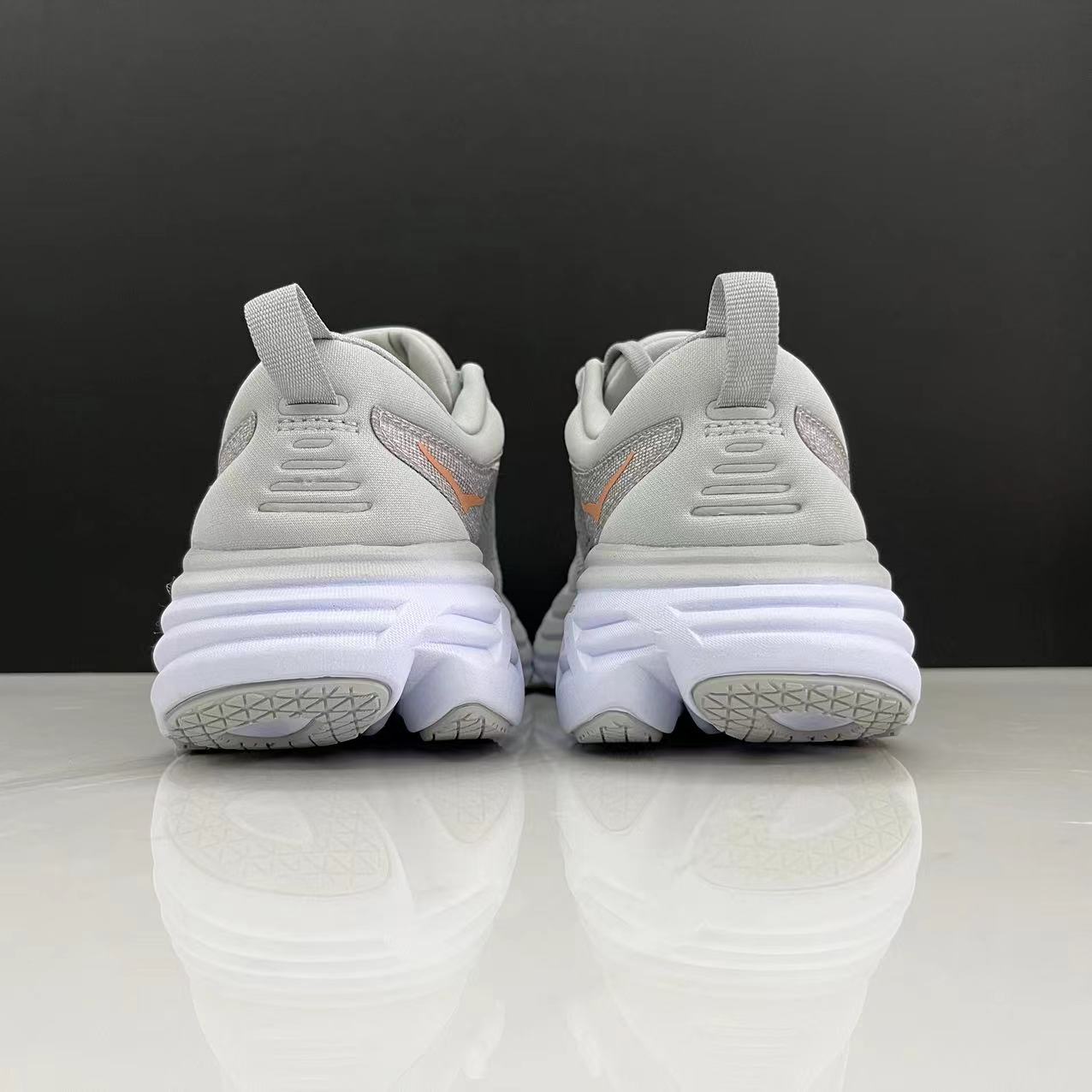 Hoka One One Bondi 8 Breathable Low-top Running Shoes Sneakers Light Gray