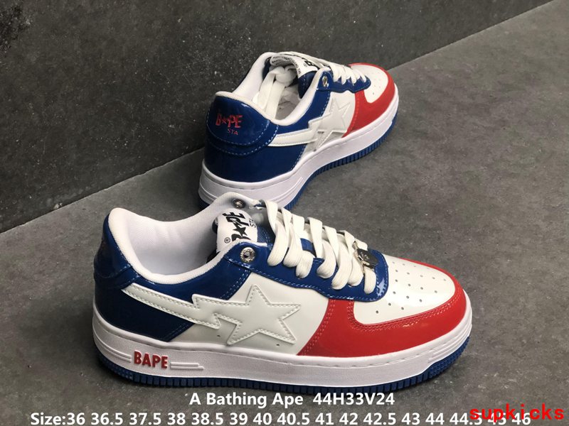 A Bathing Ape Bape Sta Low Red Navy White