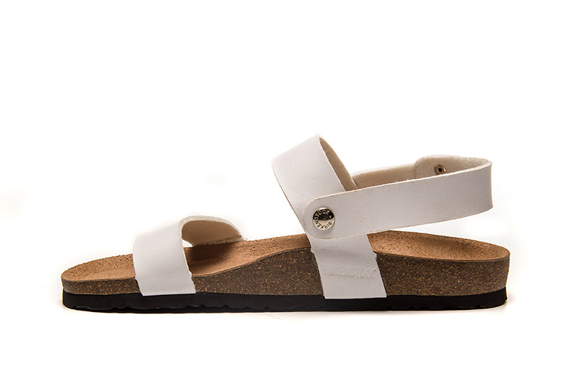 Birkenstock White Casual Matte Leather Strappy Sandals