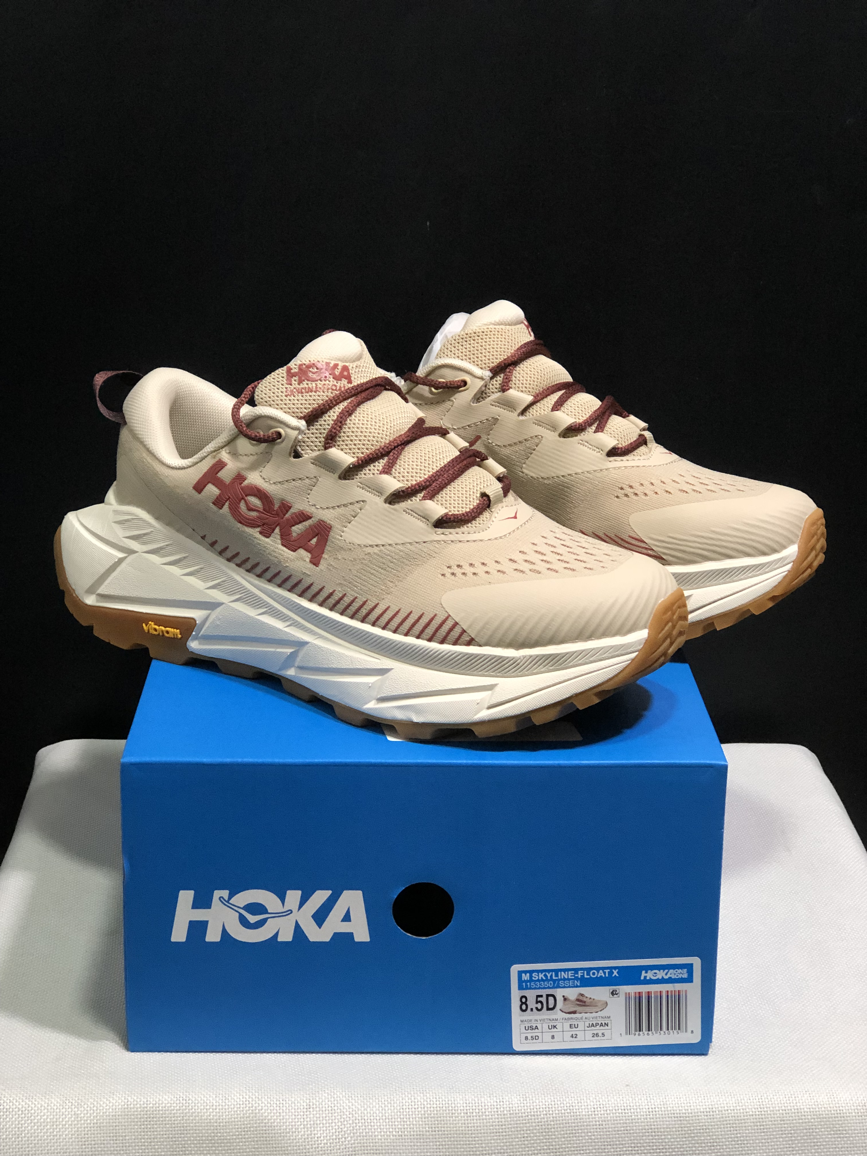 Hoka One One Skyline Float X Outdoor Running Shoes Sneakers Beige