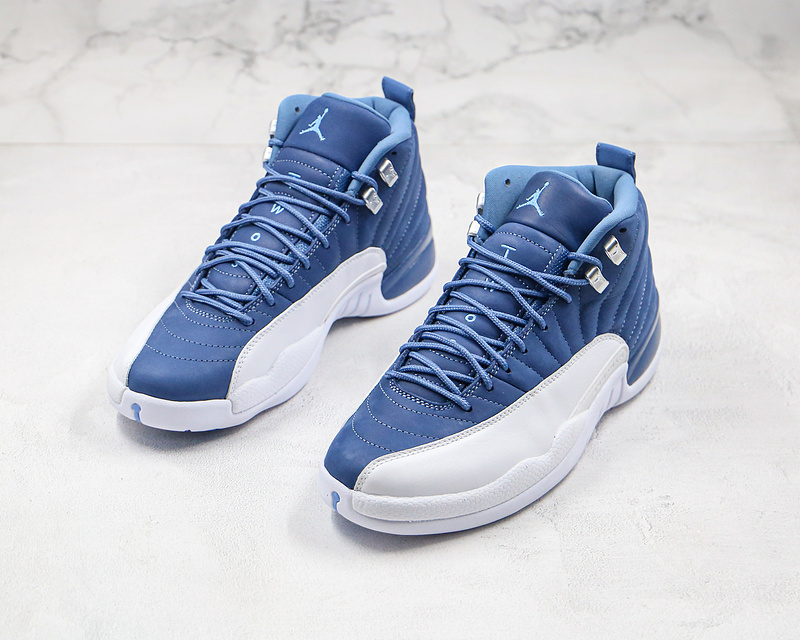 Nike Air Jordan 12 Retro Indigo Blue White Sneakers