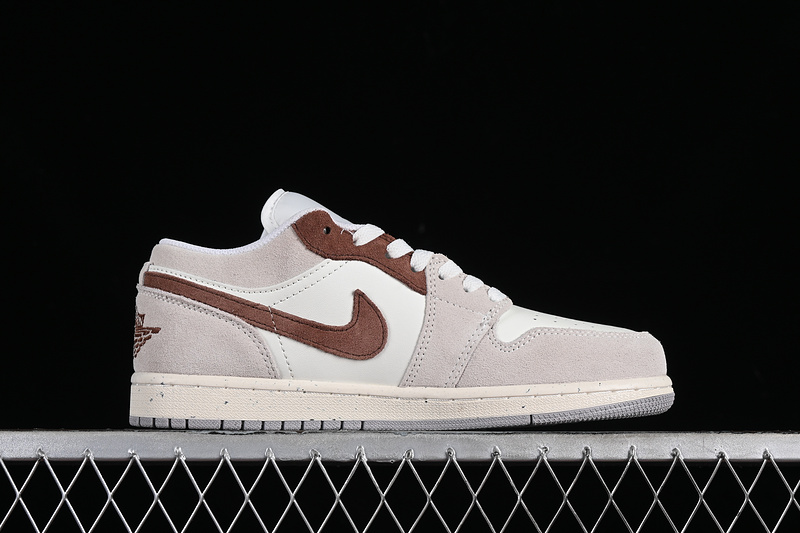 Nike Air Jordan 1 Low Brown Grey White Sneakers