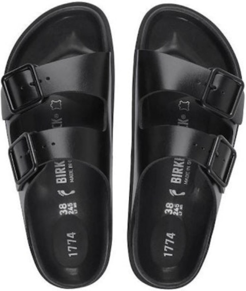 Birkenstock Arizona 1025918 Double-Buckle Black Leather Sandals
