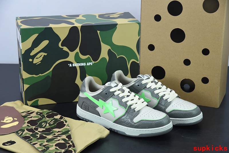 A Bathing Ape Bape Sta Low Grey Green