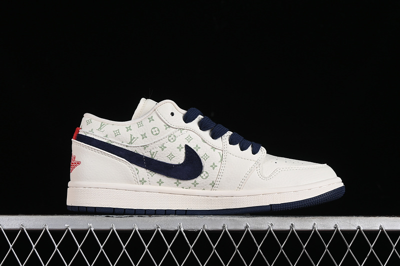 Nike Air Jordan 1 Low Louis Vuitton Blue Grey White Sneakers