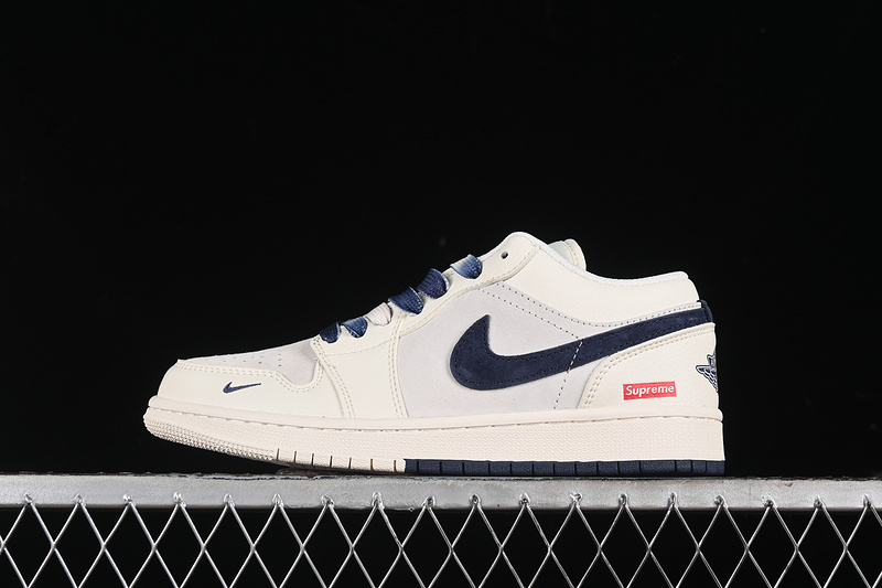 Nike Air Jordan 1 Low Supreme Blue White Sneakers