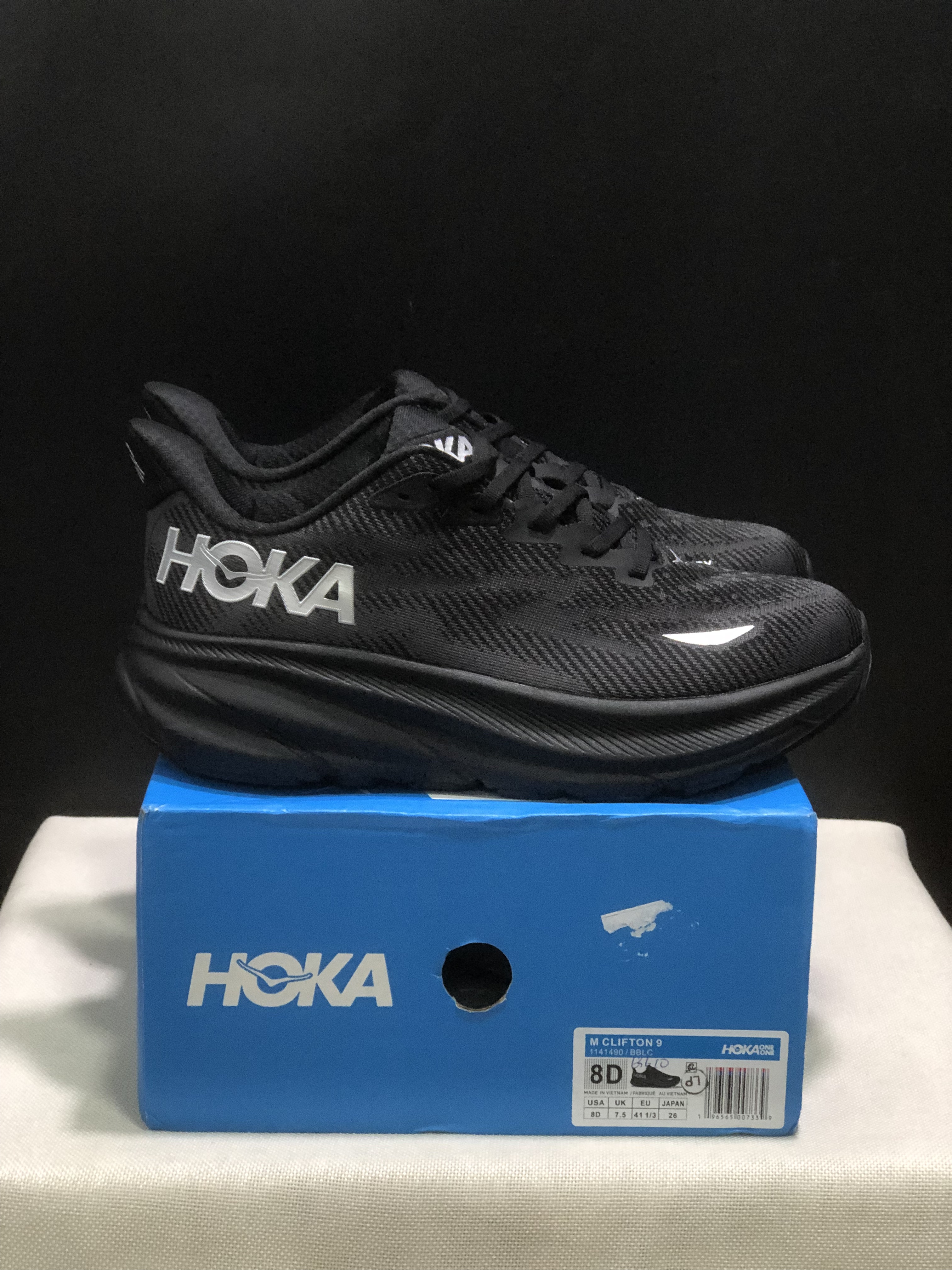 Hoka One One Clifton 9 Running Shoes Black Athletic Shoes Sneakers