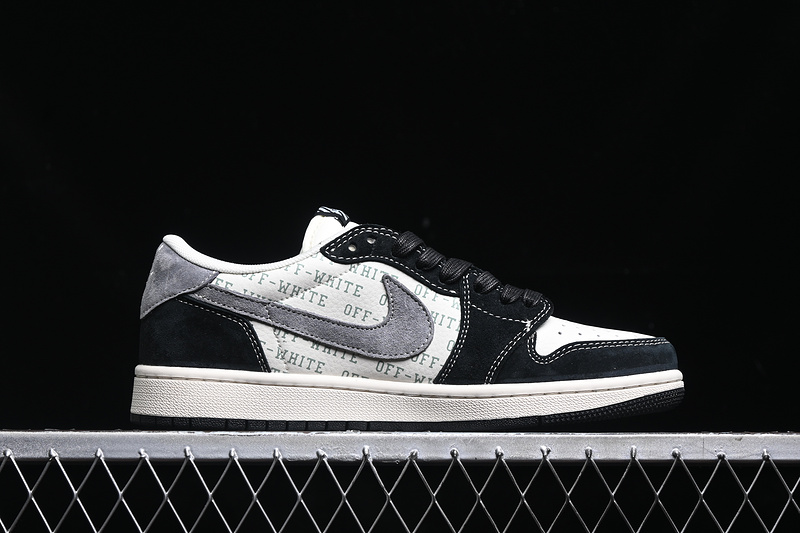 Travis Scott Fragment Design Nike Air Jordan 1 Low OG SP Off White Grey Black Sneakers