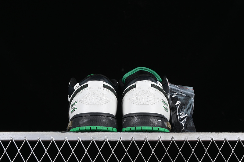 Nike Air Jordan 1 Low Lucky Green Black White Sneakers