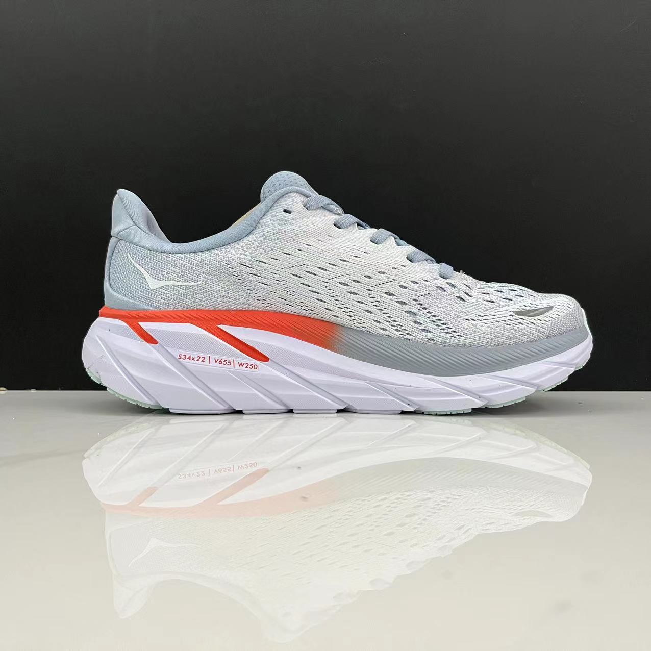Hoka One One Clifton 8 Silver-gray Fashion Shoes Shock-absorbing Sneakers
