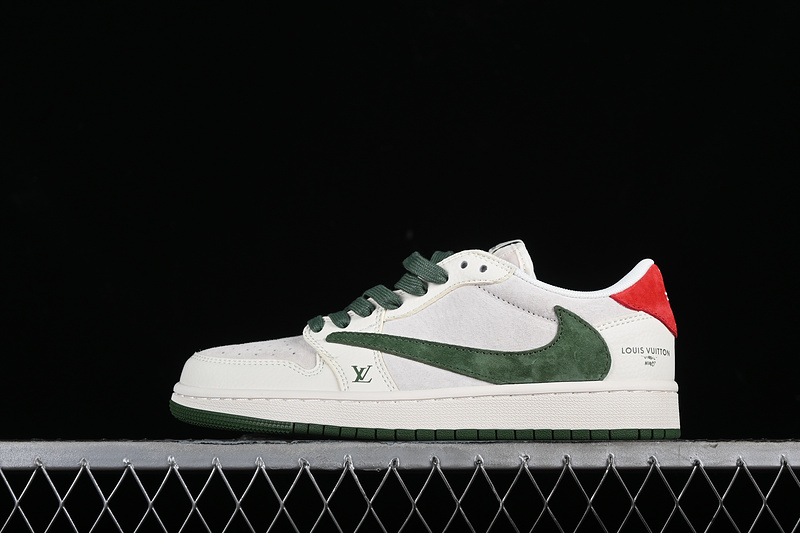 Nike Air Jordan 1 Low Travis Scott Fragment Design LV White Green Sneakers
