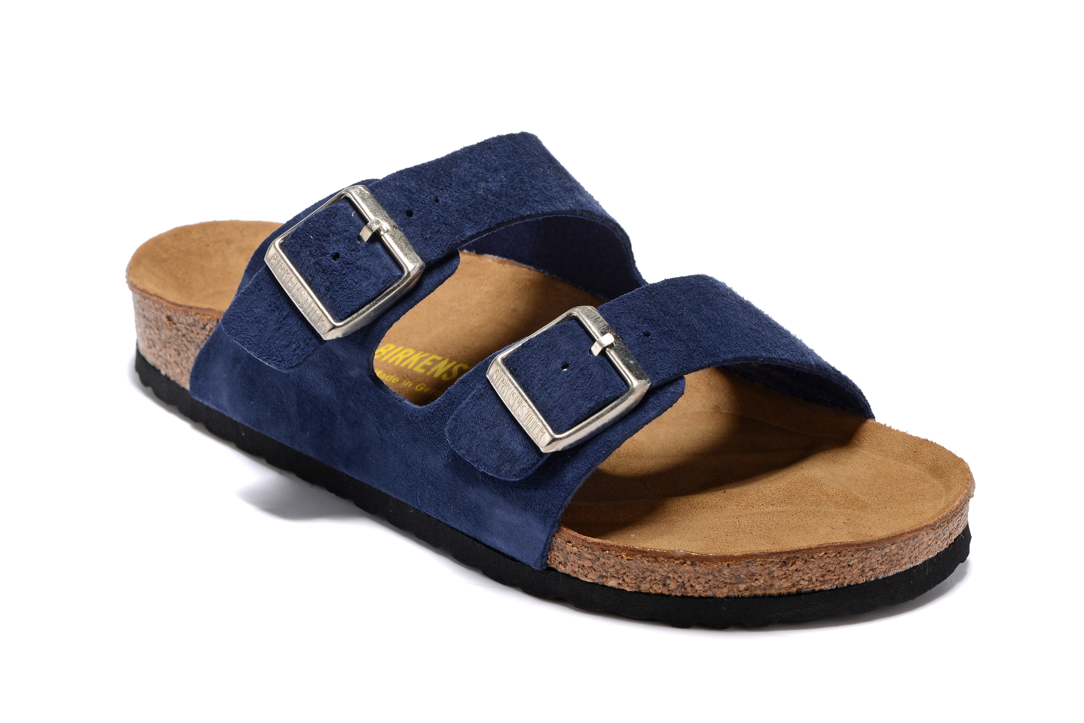 Birkenstock Arizona Navy Two Buckle Suede Leather Sandal