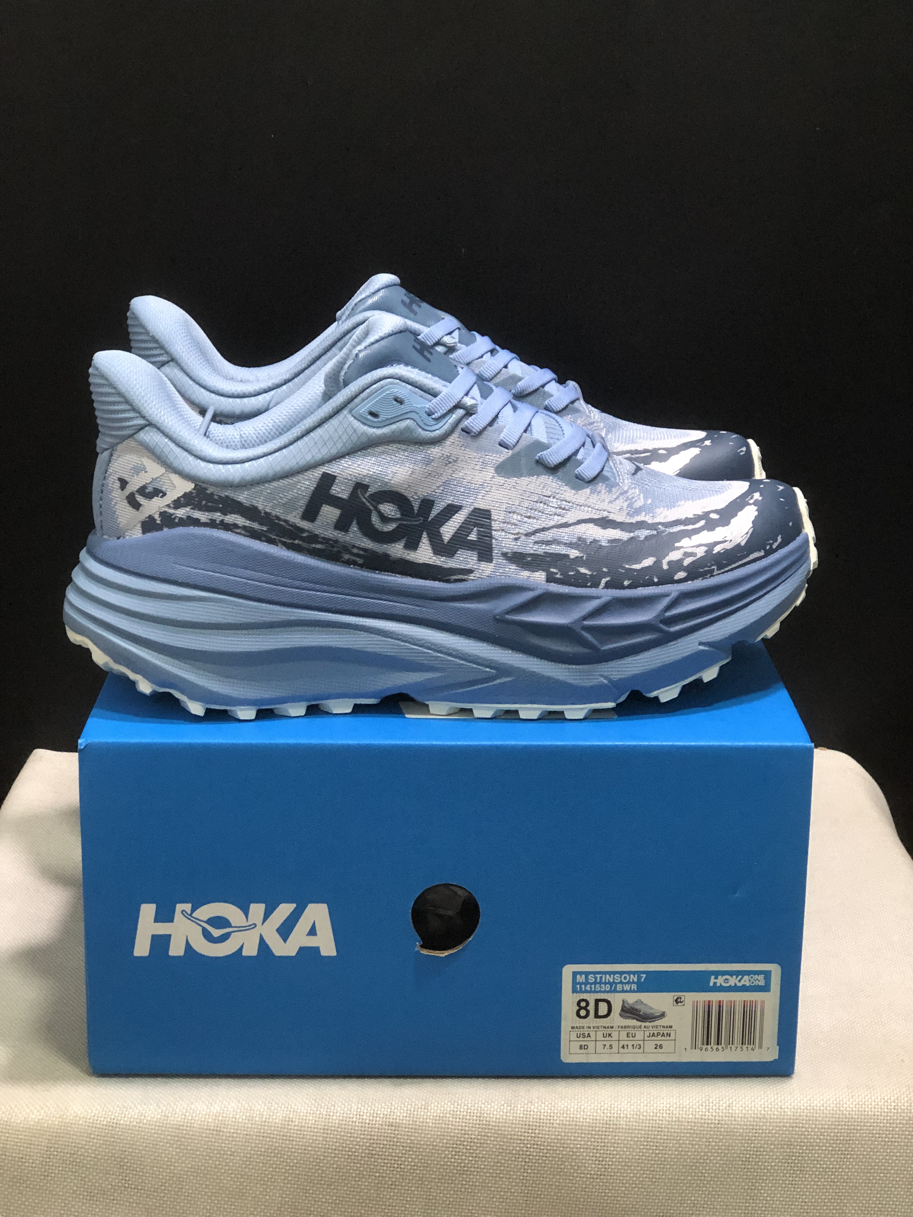 Hoka One One Stinson 7 Comfortable Anti-slip Running Shoes Blue/Camouflage