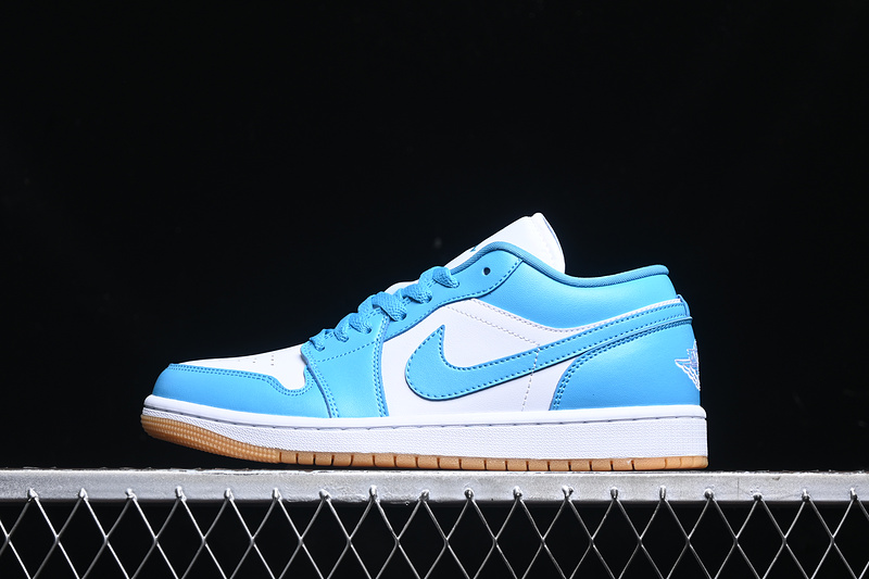 Nike Air Jordan 1 Low Brown Gum Sole White Powder Blue Sneakers