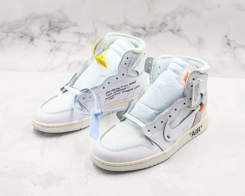 Nike Air Jordan 1 Retro Off-White GS High White Sneakers