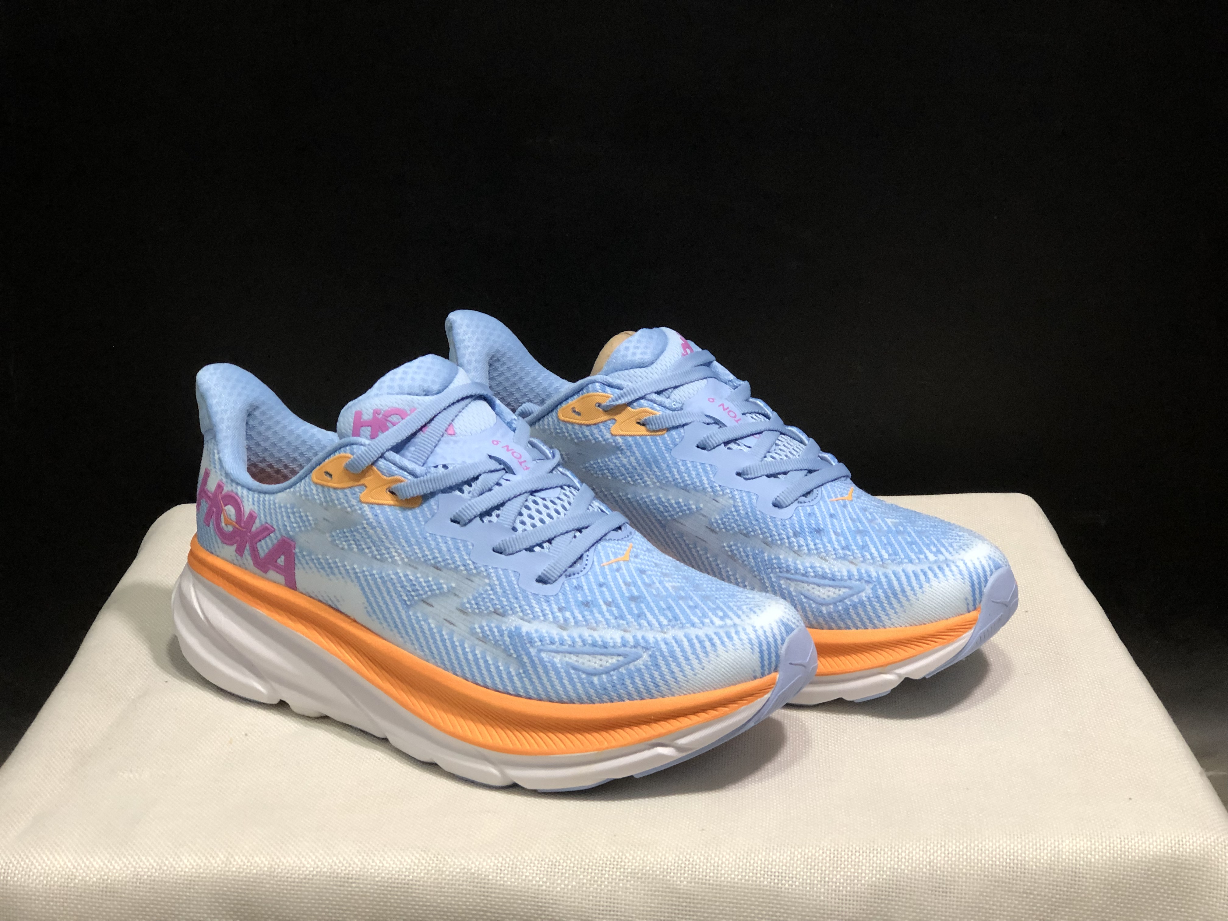 Hoka One One Clifton 9 Light Blue Running Shoes Athletic Shoes Sneakers