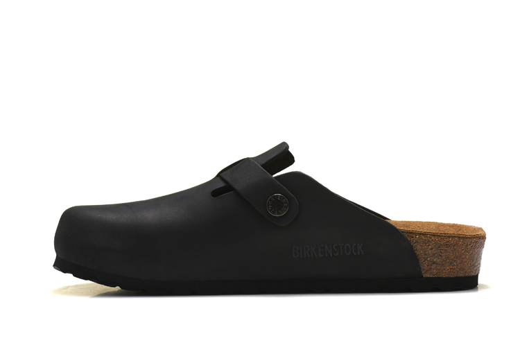 Birkenstock Black Matte Leather Clog Shoes