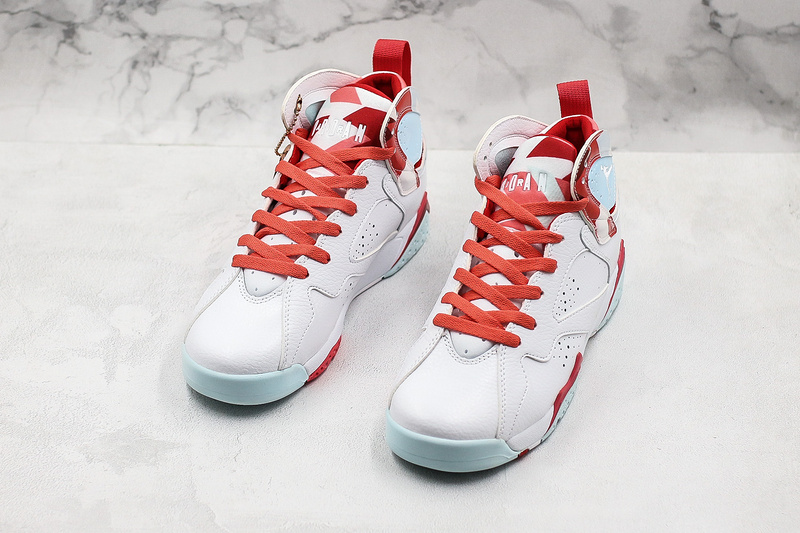 Nike Air Jordan 7 Retro Mist White Red Sneakers