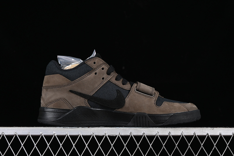 Nike Air Jordan 1 Cut The Check Travis Scott Dark Mocha Black Sneakers