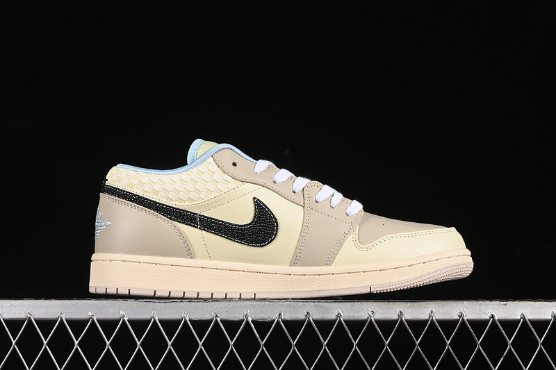 Nike Air Jordan 1 Low Sanddrift Black Muslin Coconut Milk Sneakers