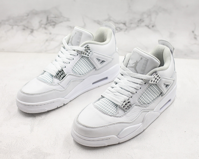 Nike Air Jordan 4 Retro Pure Version 2017 White Metallic Silver Sneakers