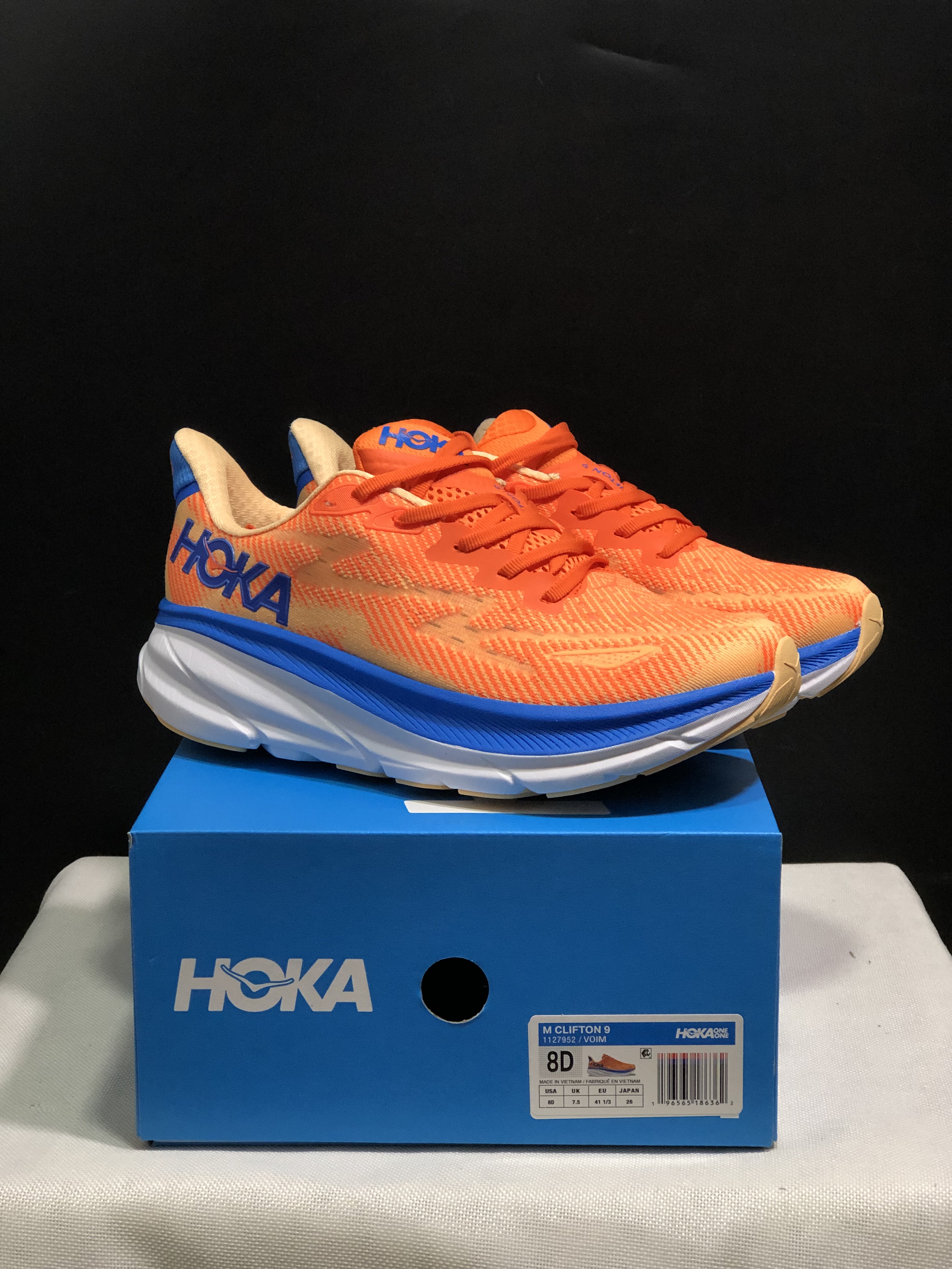 Hoka One One Clifton 9 Running Shoes Athletic Shoes Sneakers Orange