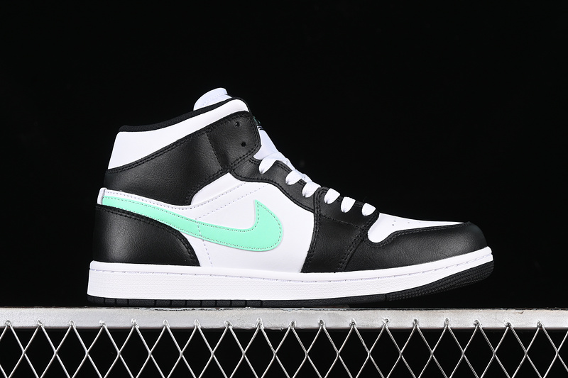 Nike Air Jordan 1 Mid Green Cursor Black White Sneakers
