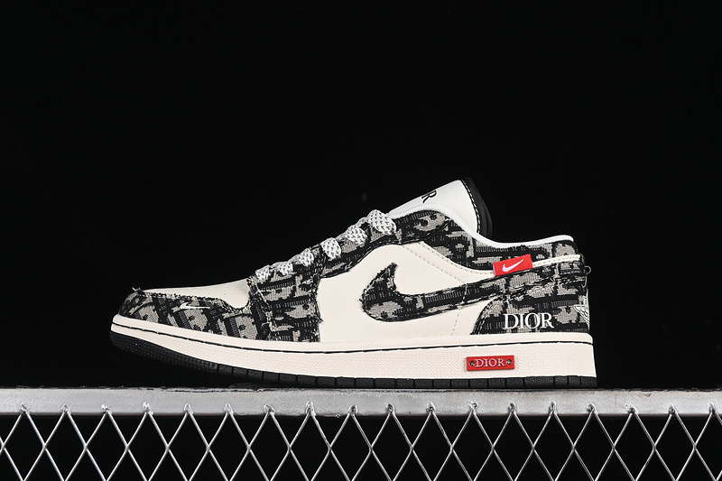 Nike Air Jordan 1 Low DIOR Black White Sneakers