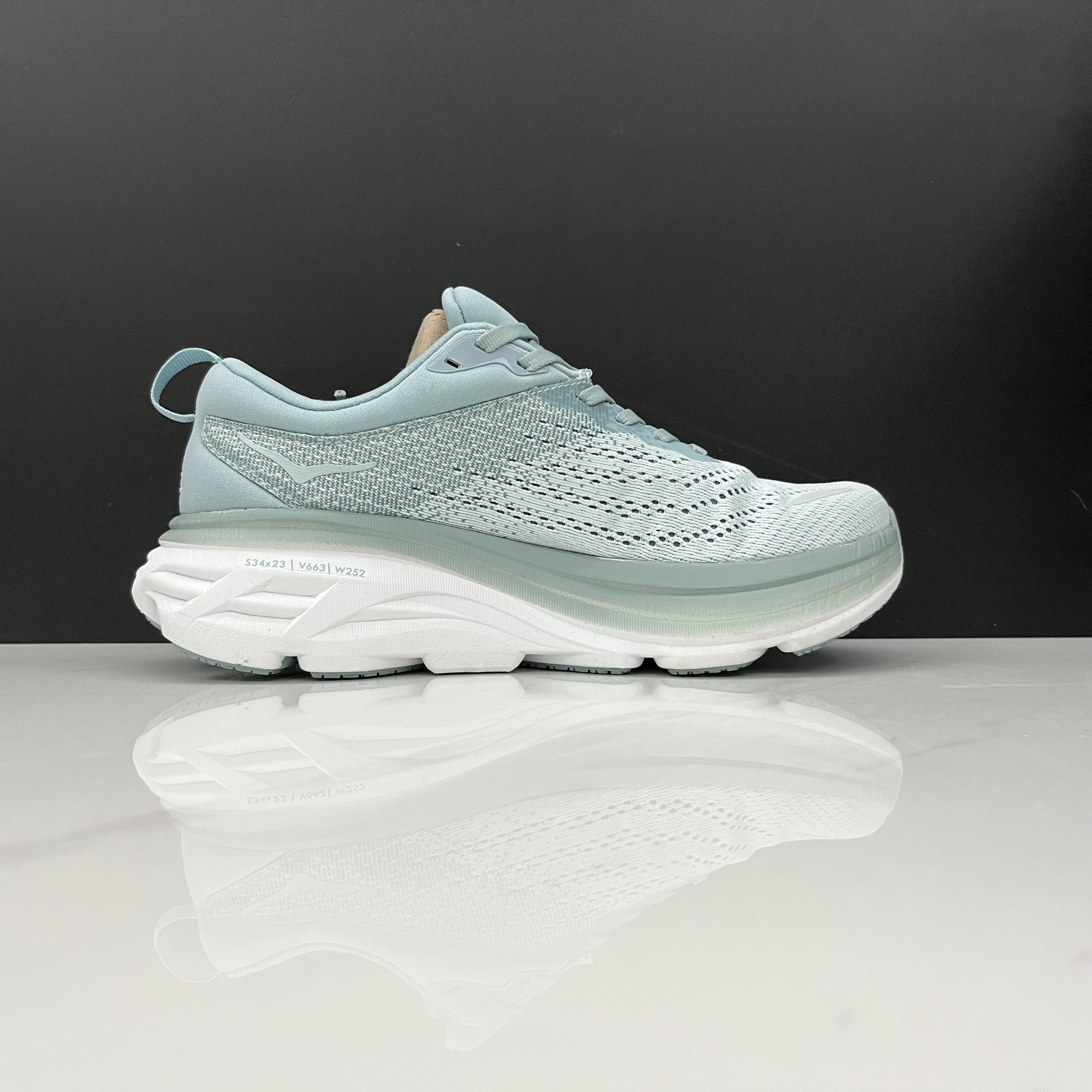 Hoka One One Bondi 8 Breathable Low-top Running Shoes Sneakers Blue Gray