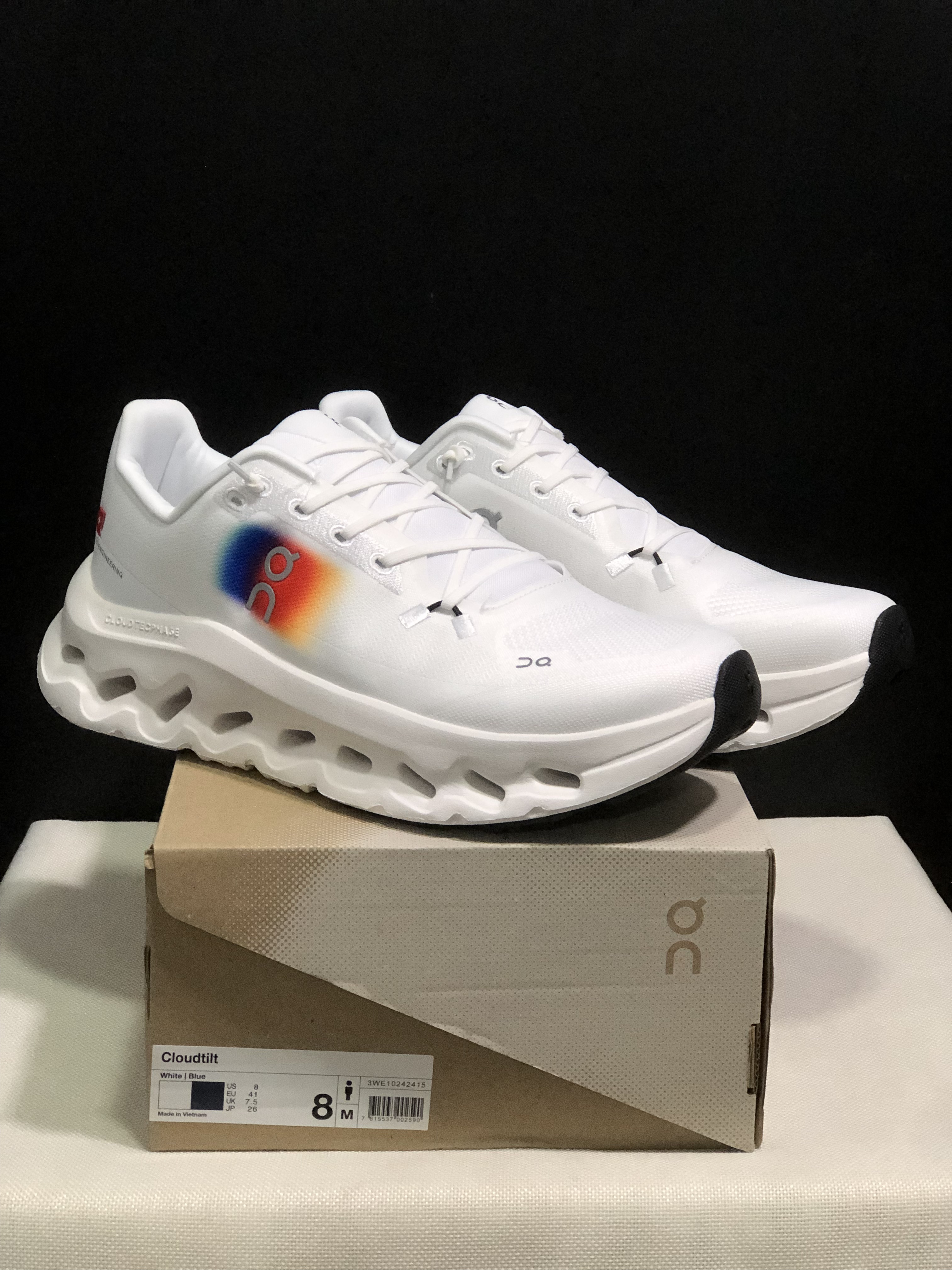 On Running Cloudtilt Durable Casual Life Shoes White/Rainbow Colors