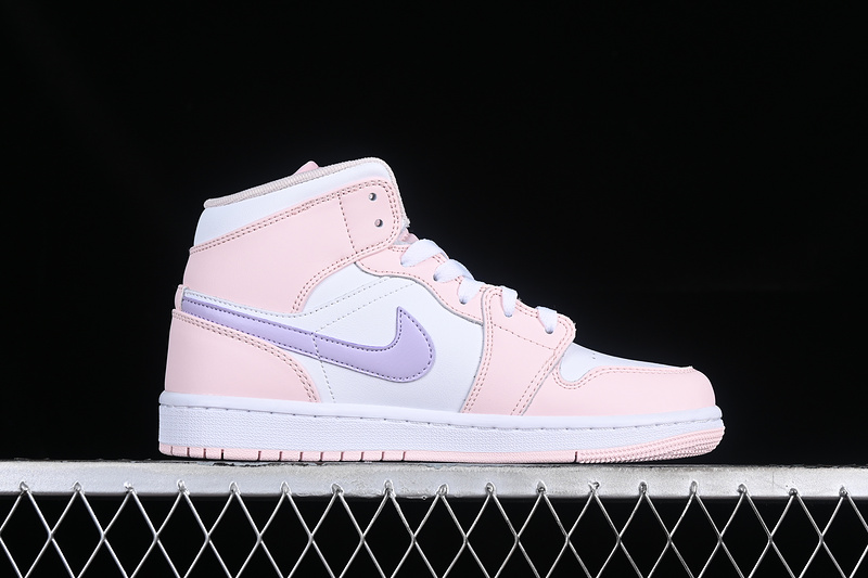 Nike Air Jordan 1 Mid Pink White Sneakers