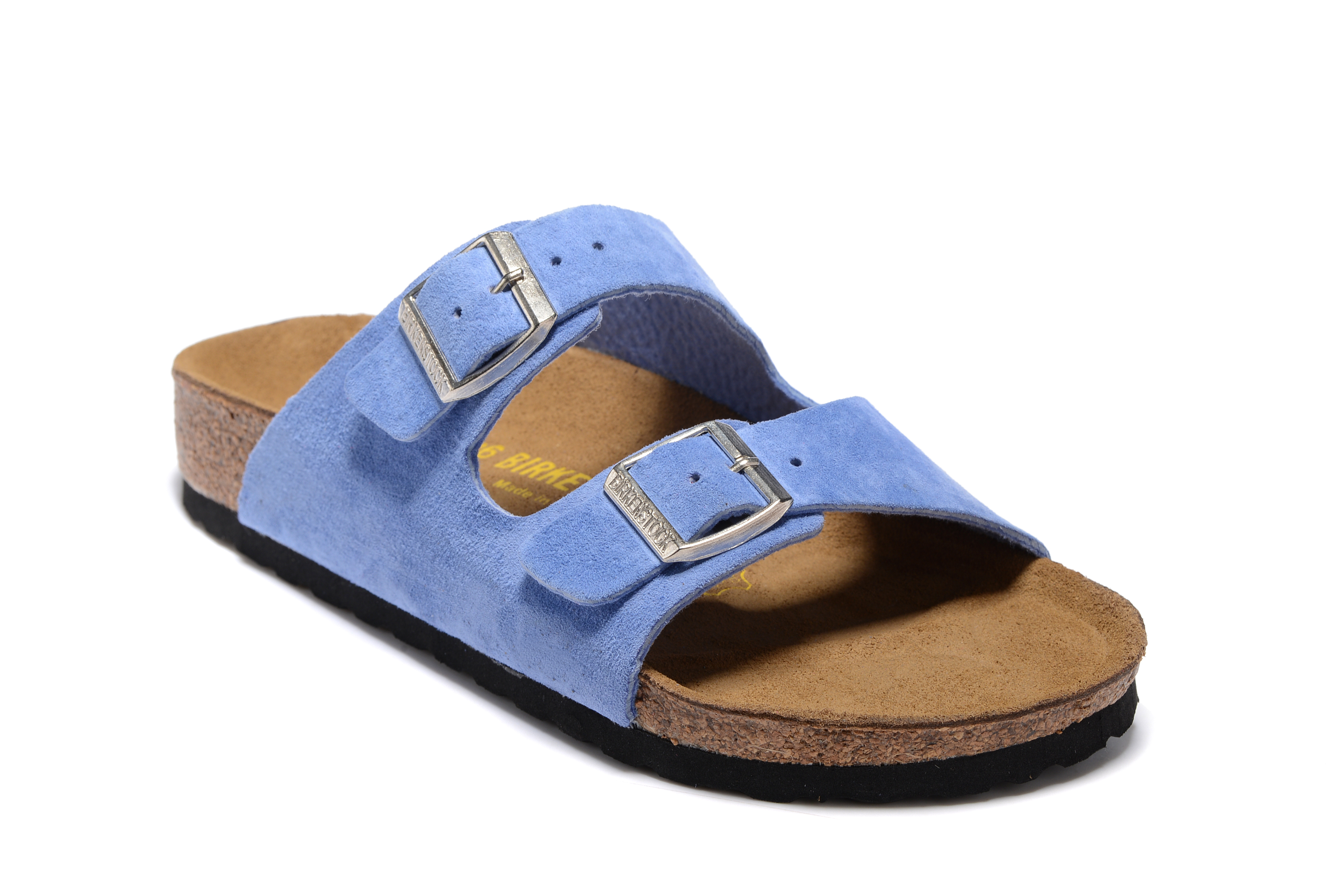 Birkenstock Arizona Sky Blue Two Buckle Suede Leather Sandal