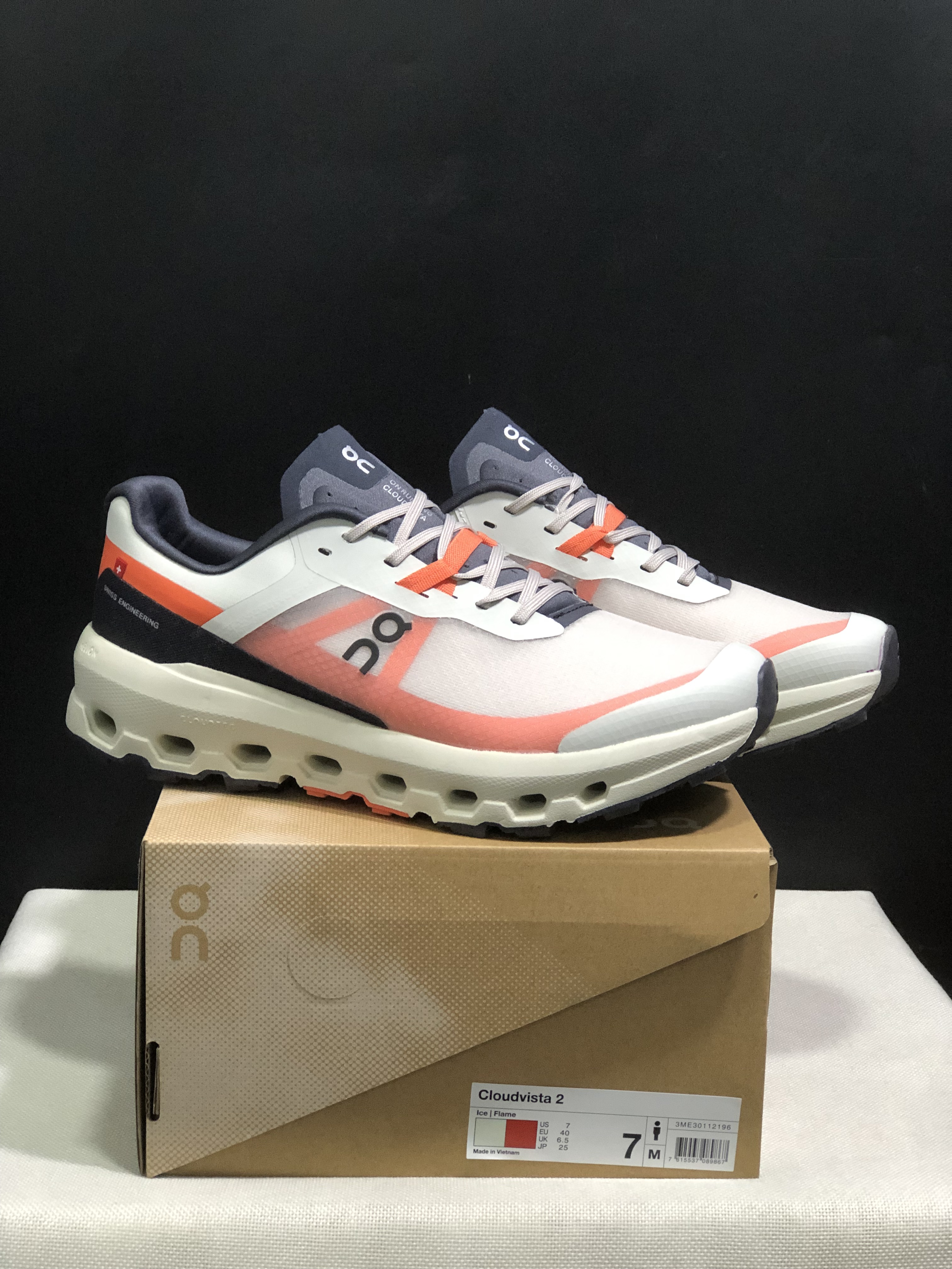 On Running Cloudvista 2 Waterproof Trail Running Shoes Navy/Ivory/Flame