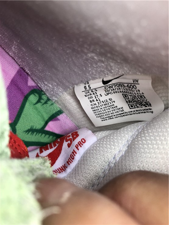 Nike SB Dunk High Strawberry Cough University Red Spinach Green Sneakers