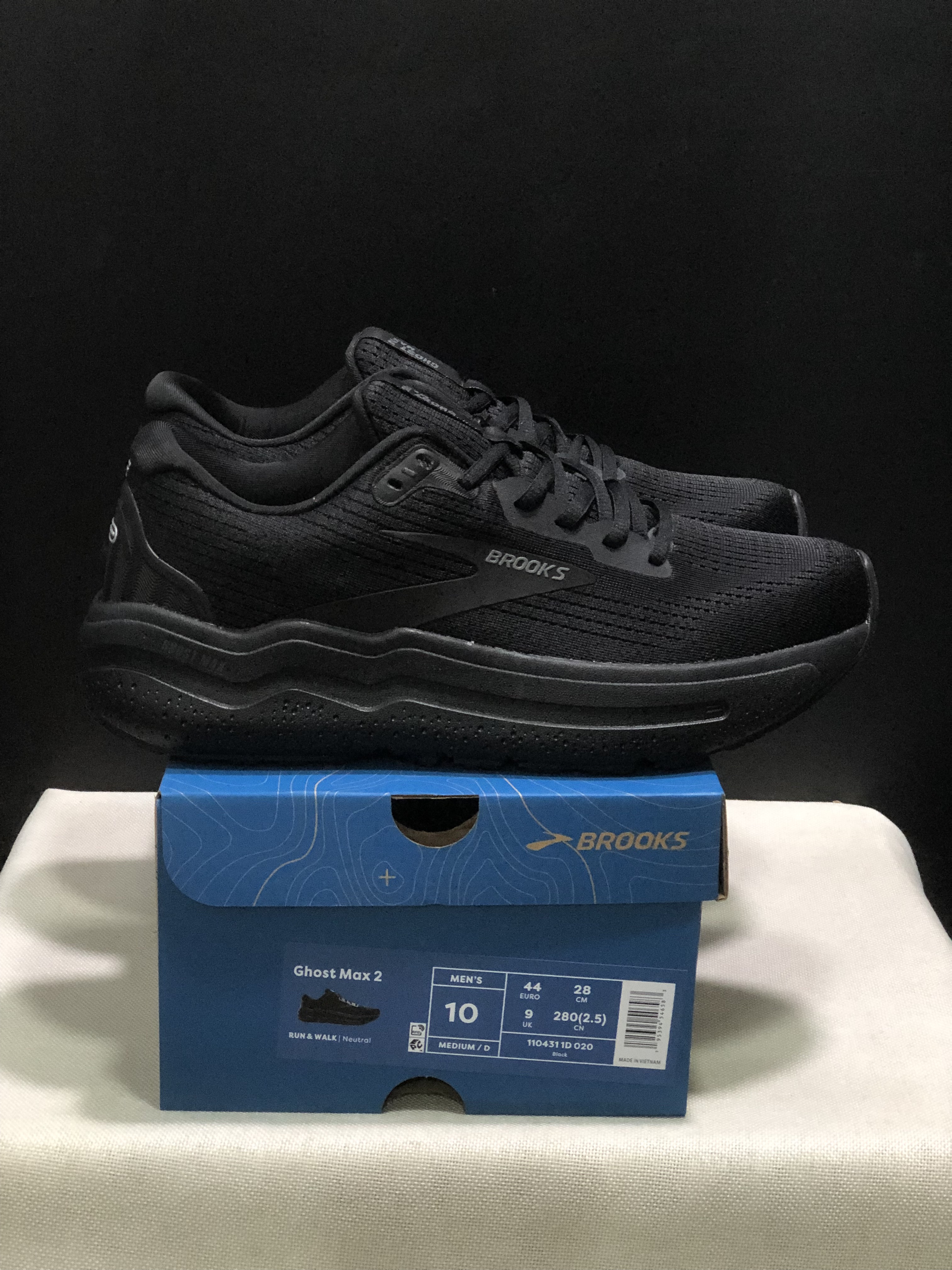 Brooks Ghost Max 2 Breathable Low-top Running Shoes Black