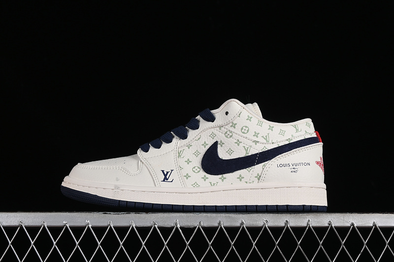 Nike Air Jordan 1 Low Louis Vuitton Blue Grey White Sneakers