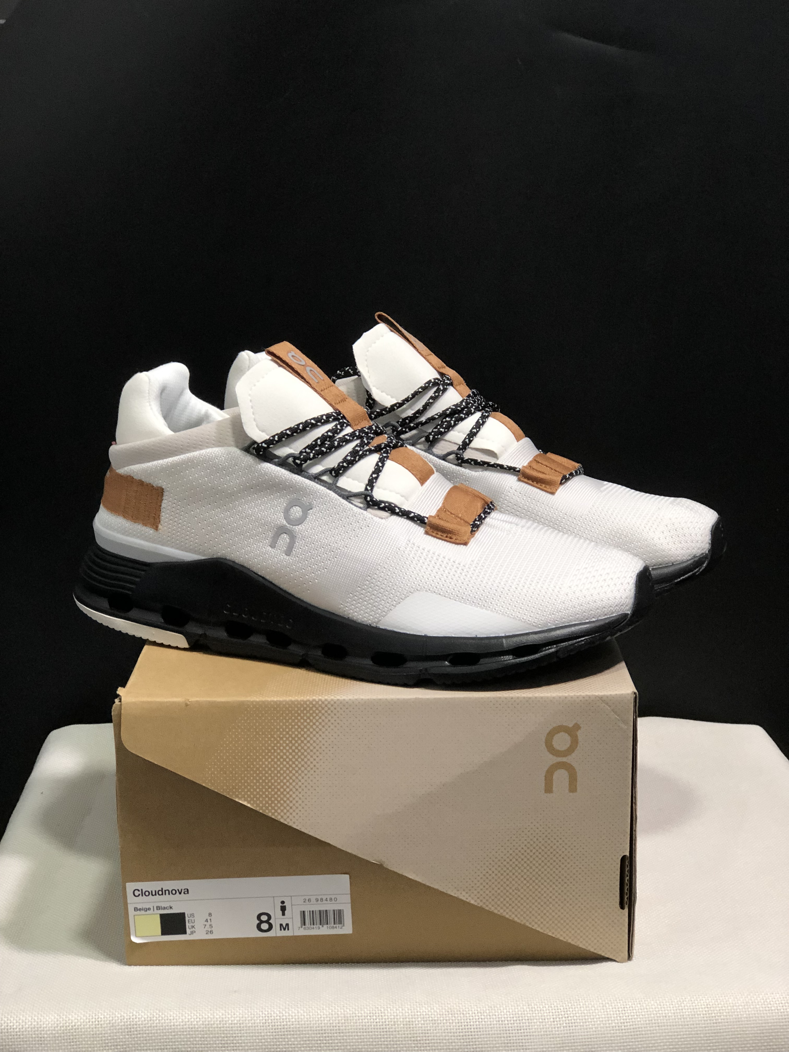 On Running Cloudnova Lightweight Sports Casual Shoes Beige/Balck