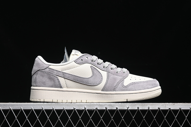 Travis Scott Fragment Design Nike Air Jordan 1 Low The North Face OG SP Grey White Sneakers
