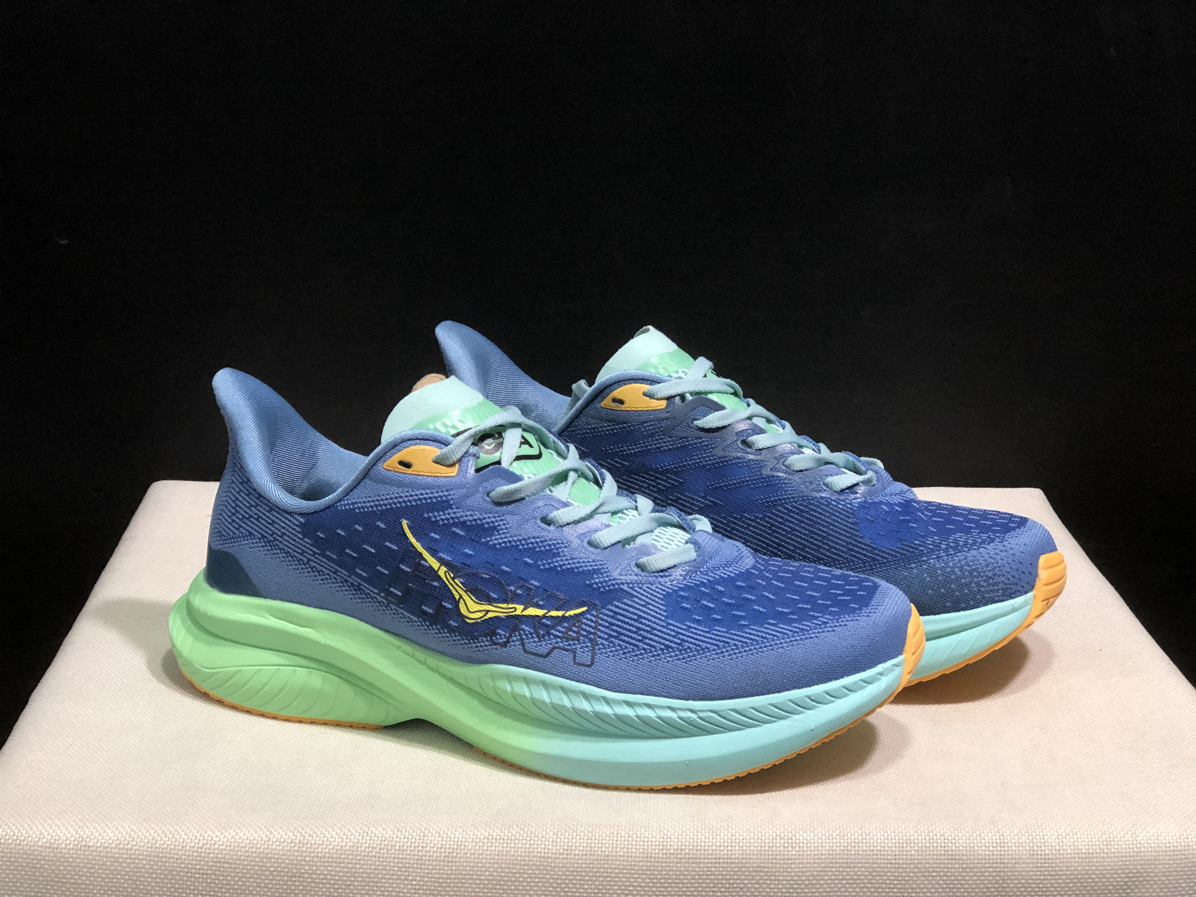 Hoka One One Mach 6 Wear-resistant Breathable Low-top Running Shoes Sneakers Blue