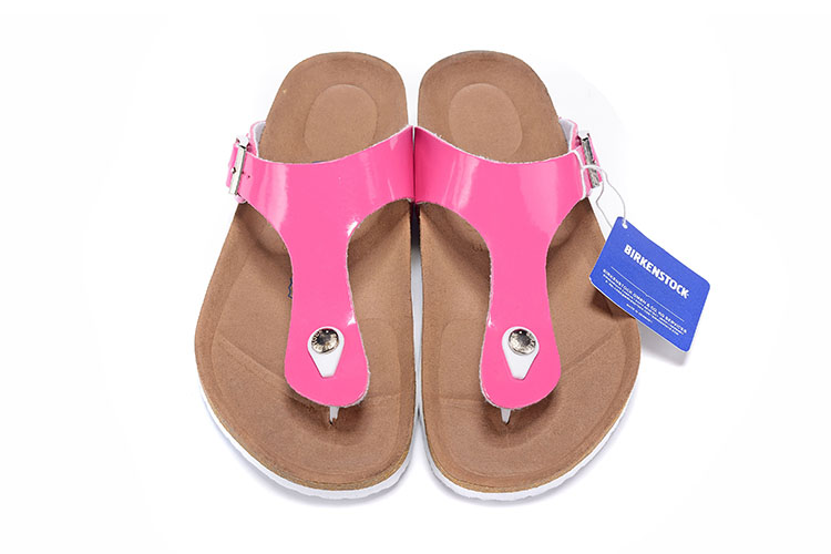 Birkenstock Rose Red Patent Leather Casual Flip Flops